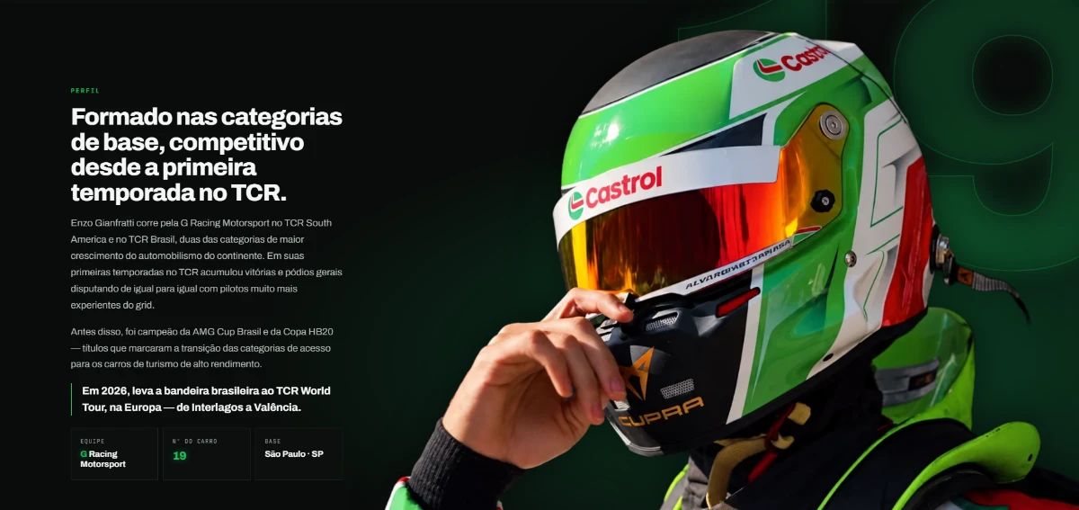 Seção de perfil com capacete